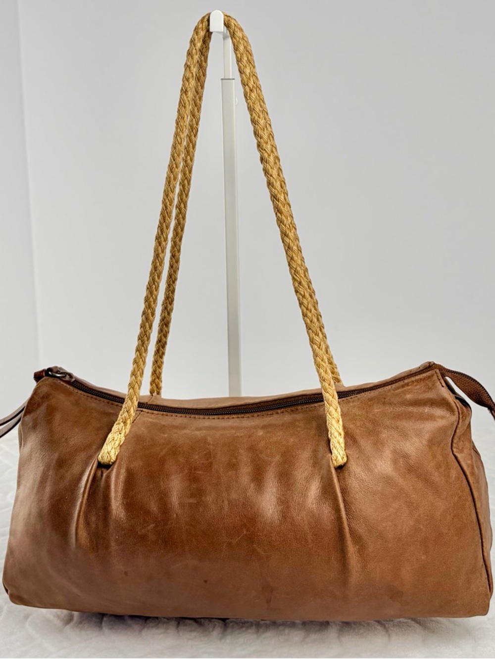 Vintage 90s 2000s rare Nine West slouchy hobo shoulder bag w braided handles